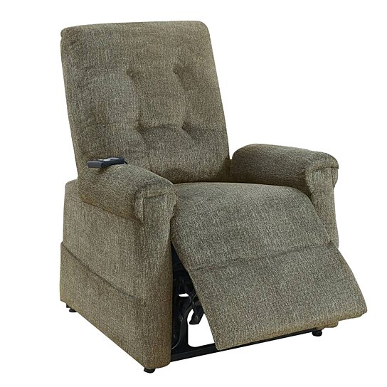 Saltoro Sherpi 41 Inch Fabric Power Recliner with Tufted Backres